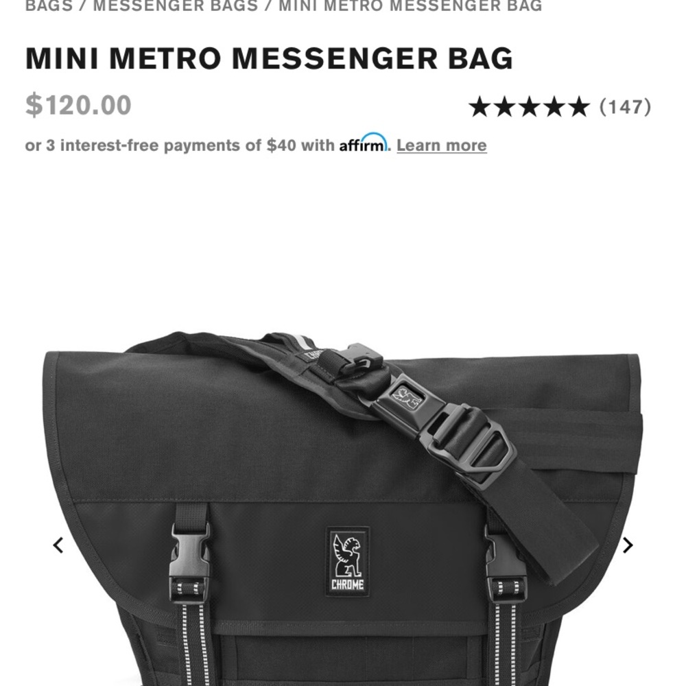 NWT Chrome Mini Metro Messenger Bag